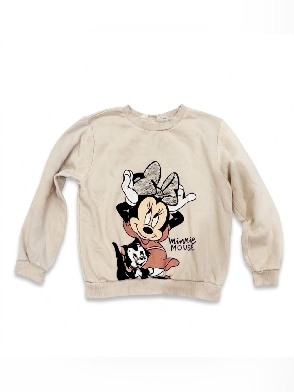 H&M Kids Minnie Mouse Sweatshirt - Cream & Black Graphic